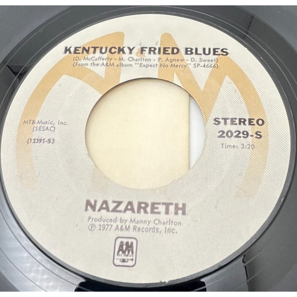 Nazareth Kentucky Fried Blues / Gone Dead Train 45 Vinyl 70s Hard Rock A&M 2029